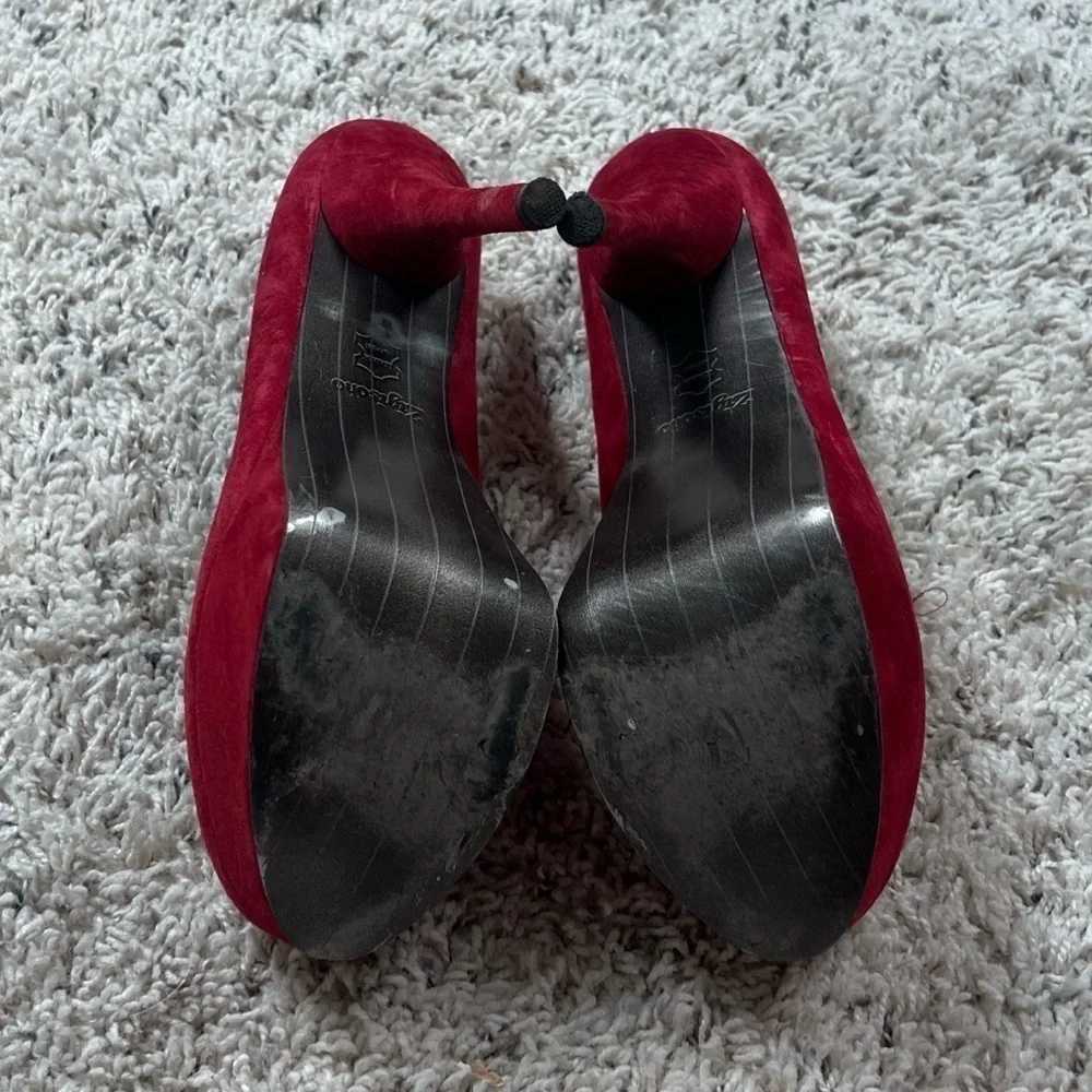 Zigi Soho Suede Leather Red Platform Stiletto Heels Pumps Size 9 Women’s